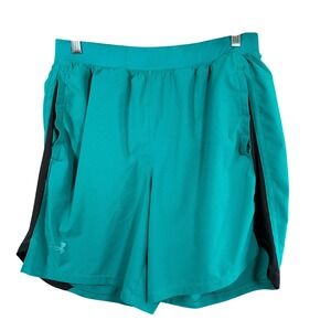 Under Armour Running Shorts‎ Fitted Athletic Gym Workout Teal Black L